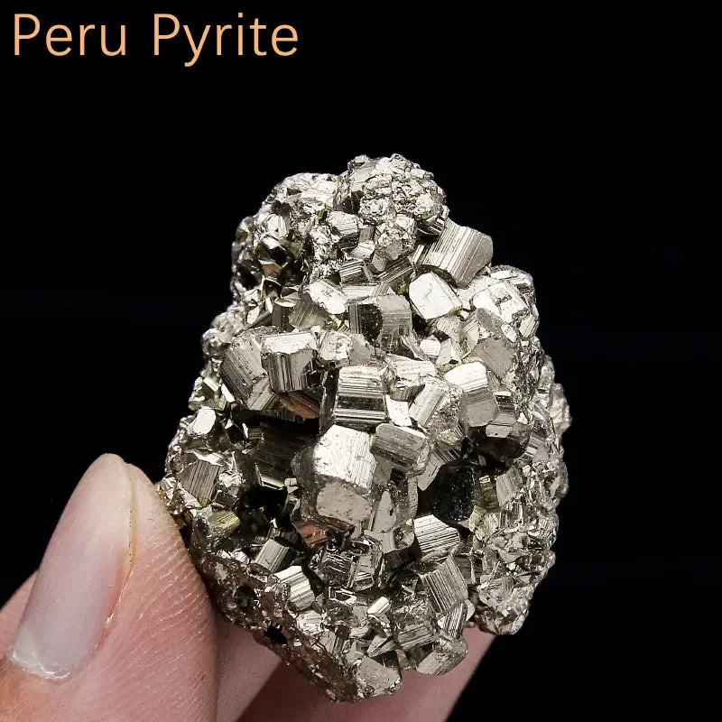 Natural Peru Pyrite Stone – Crystal Mineral Specimen Cube Cluster for Energy & Decoration