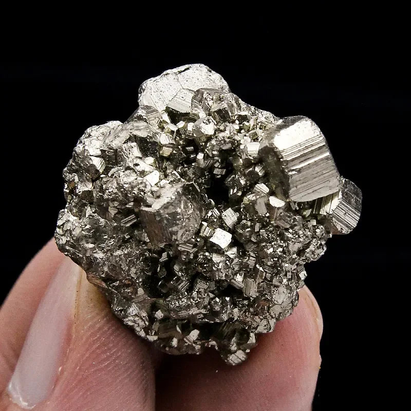 Natural Peru Pyrite Stone – Crystal Mineral Specimen Cube Cluster for Energy & Decoration