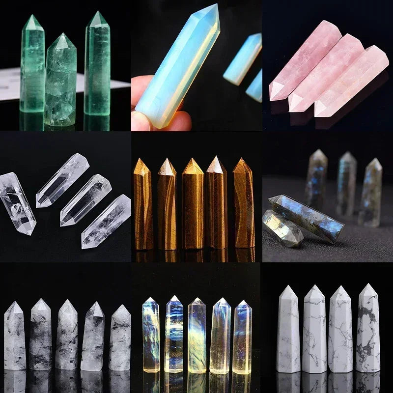 Natural Crystal Point Wand – Rose Quartz & Amethyst Healing Stones for Witchcraft, Decoration & Meditation