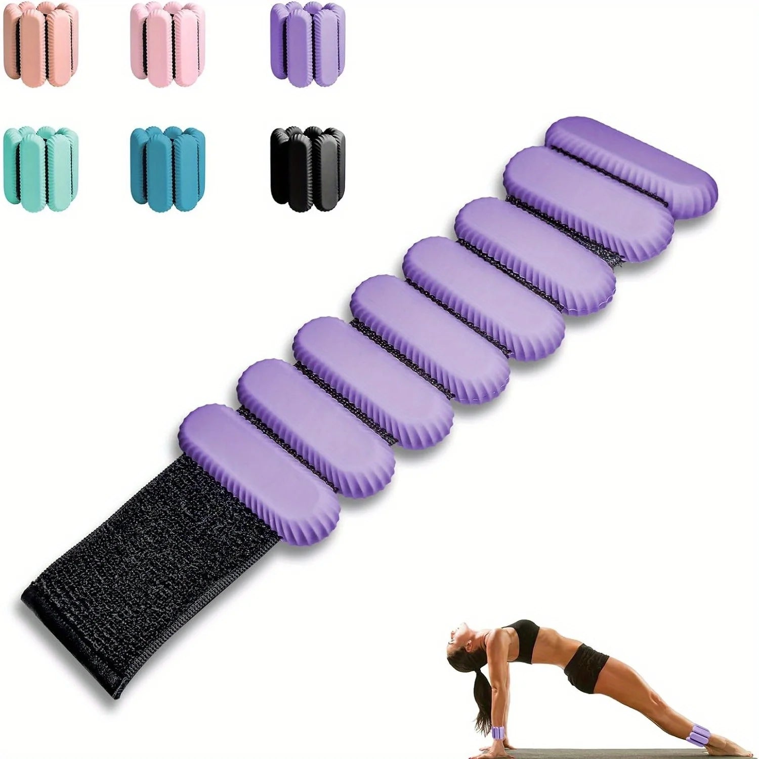 Adjustable Ankle & Wrist Weights Set – 2pcs (1lb Each, Purple)