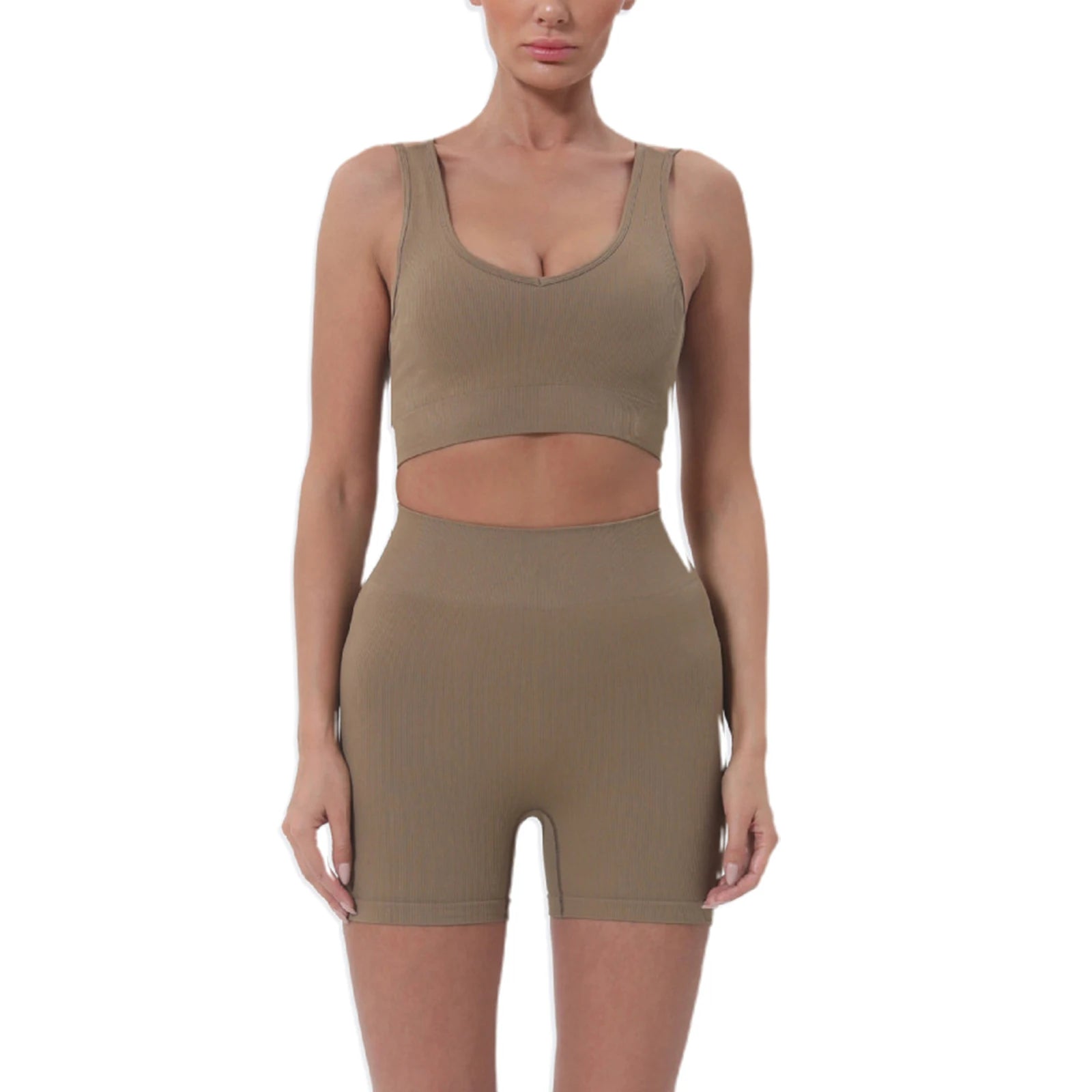 Women’s Summer 2-Piece Crop Top & High-Waist Shorts Set