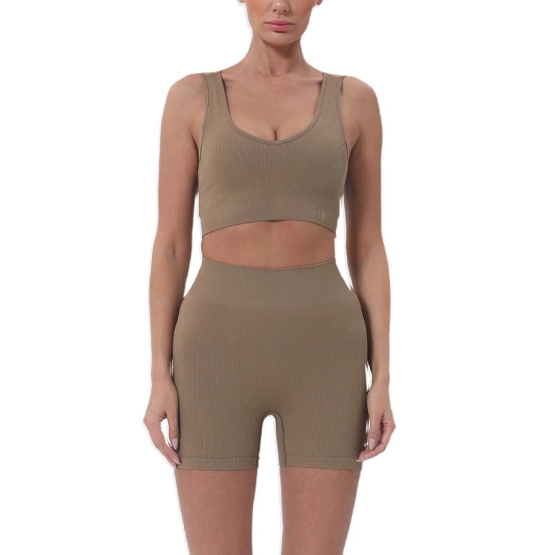 Women’s Summer 2-Piece Crop Top & High-Waist Shorts Set