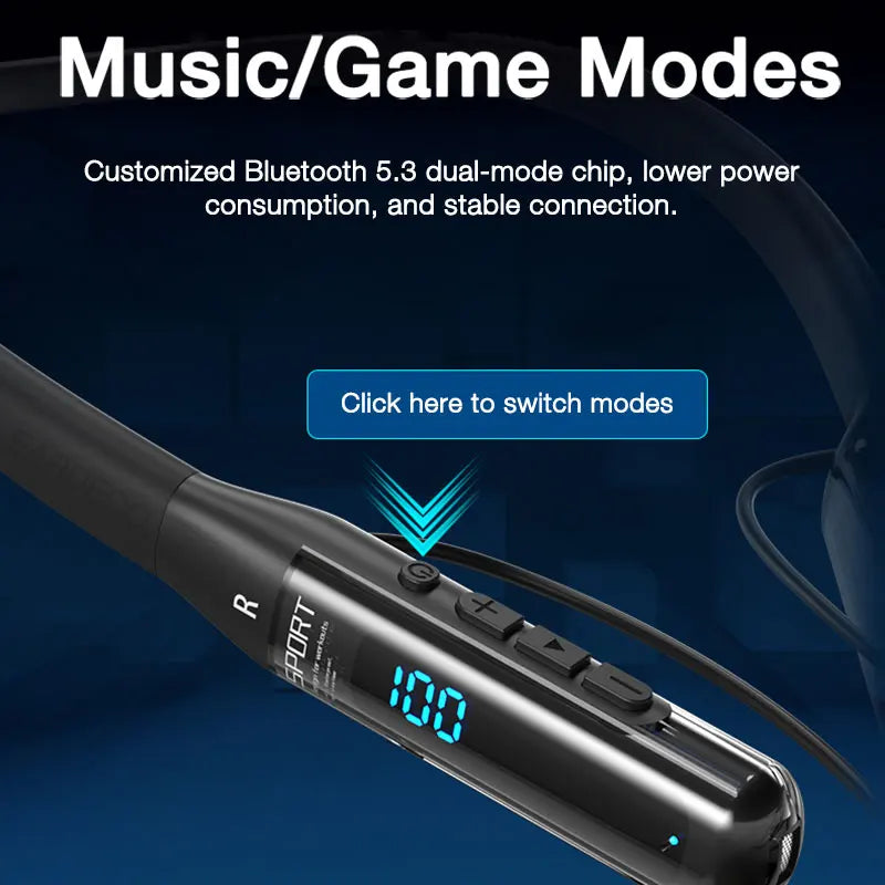 EARDECO Bluetooth Neckband Headphones – 80H Playtime, Bass Stereo