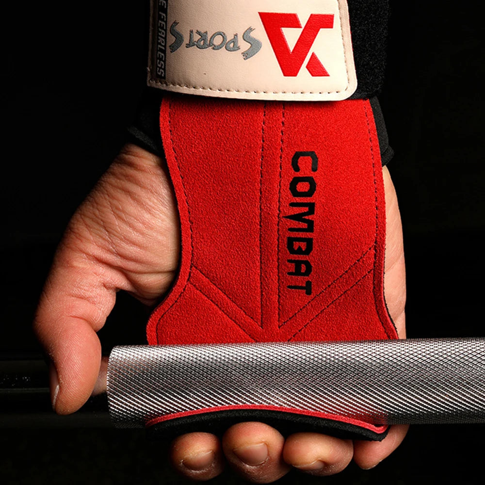 Professional Cowhide Gym Gloves & Lifting Pads – 1 Pair