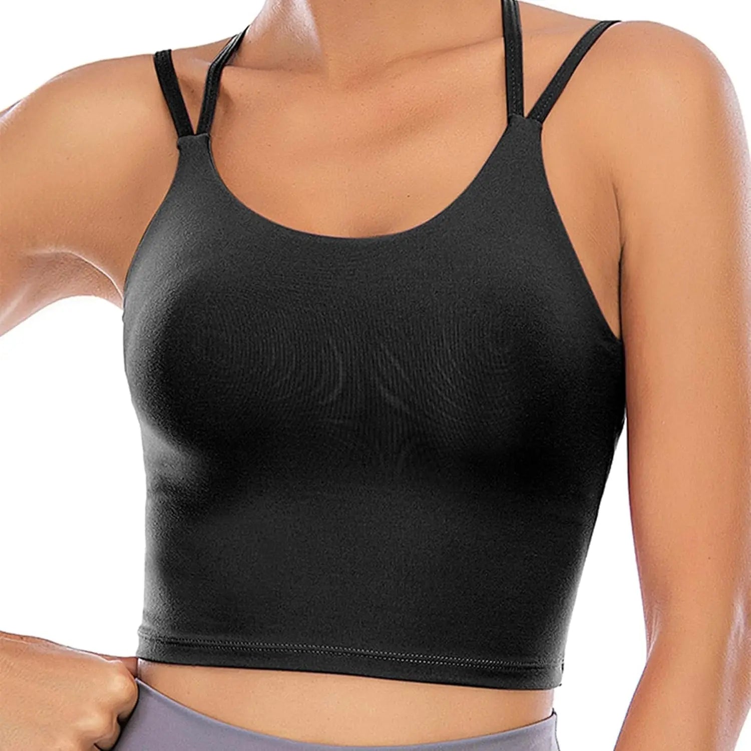 Women’s Padded Sports Bra Crop Top – Built-In Support