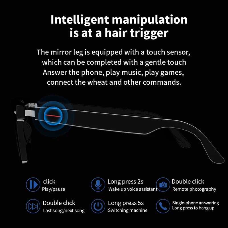 Smart Bluetooth Audio Sunglasses – Wireless Music & Call Glasses