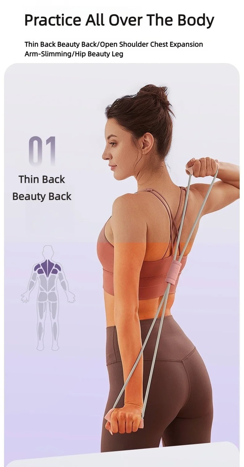 8-Tube Tensioner Yoga Band – Multi-Function Exercise Resistance Band