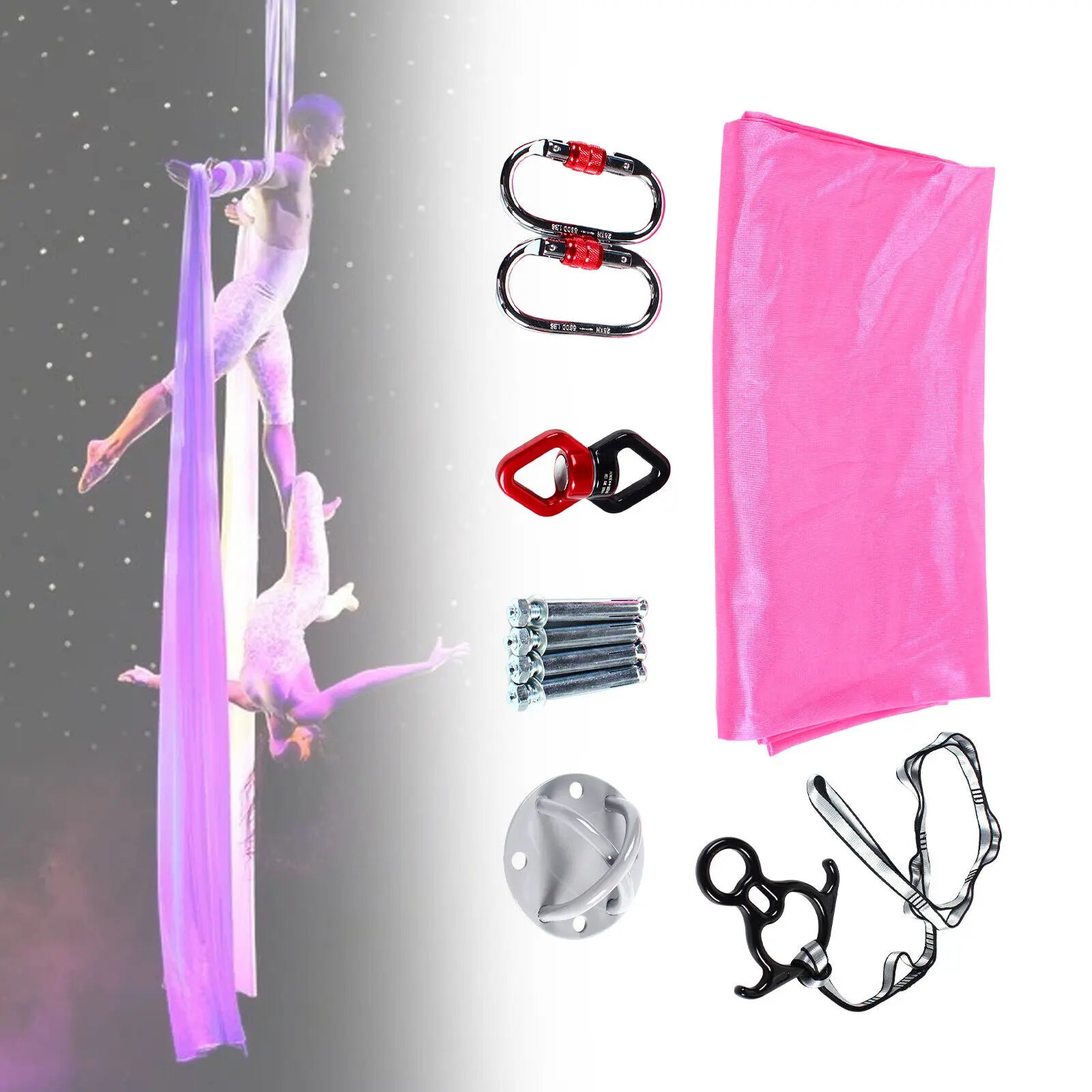 Aerial Silks Yoga Swing Kit – 2.8m Anti-Gravity Trainer