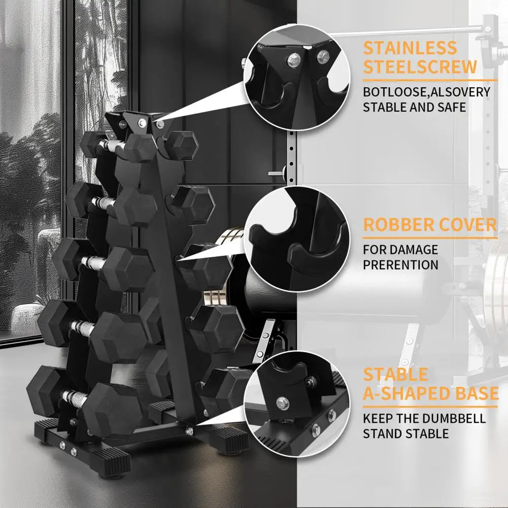 5-Tier Dumbbell Rack – Home Gym Storage & Weight Holder