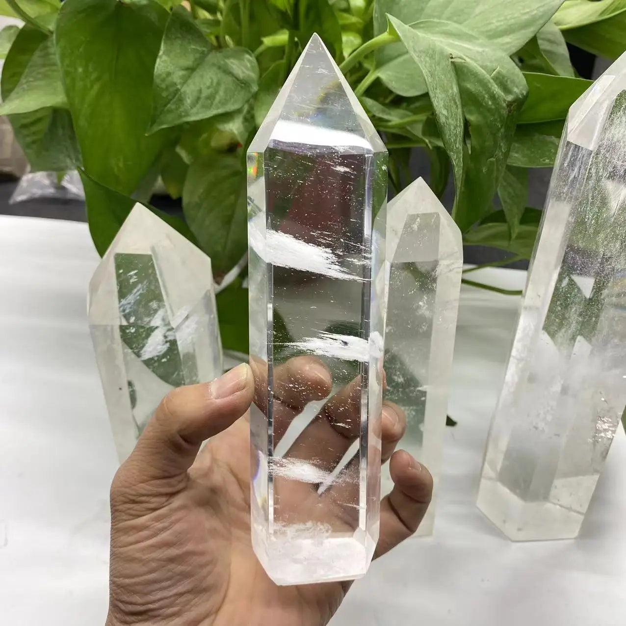 Large Clear Quartz Obelisk – Healing Crystal Wand & Feng Shui Decoration