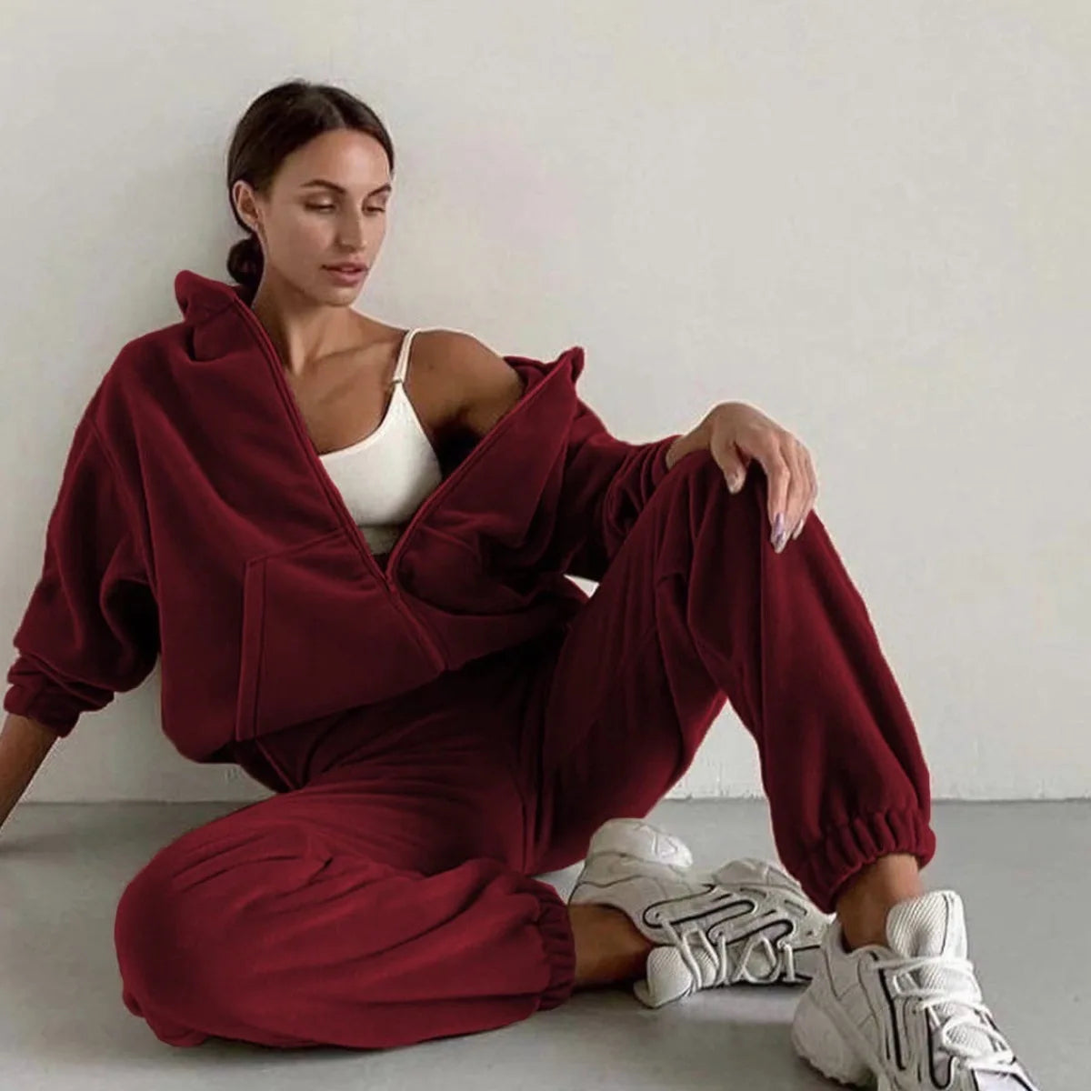 Women’s Two-Piece Loose Sports Sweater & Pants Set