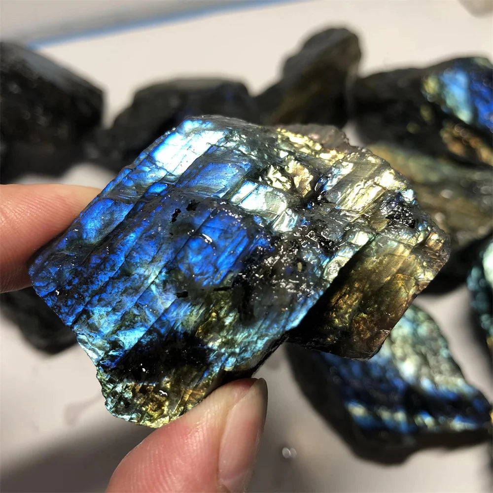 Natural Labradorite Raw Stone – Healing Crystal Mineral Specimen & Decorative Stone