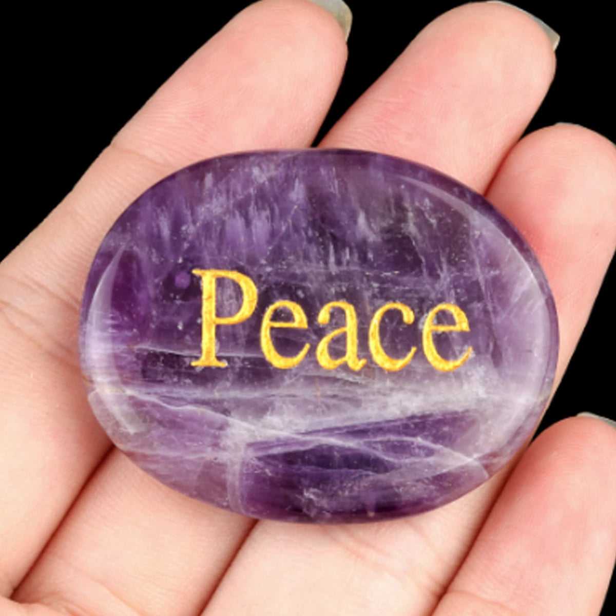 Quartz Thumb Worry Stone – Healing Crystal Oval for Chakra Energy & Meditation