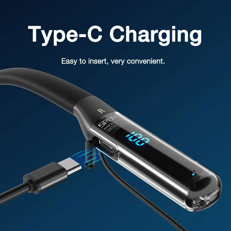 EARDECO Bluetooth Neckband Headphones – 80H Playtime, Bass Stereo