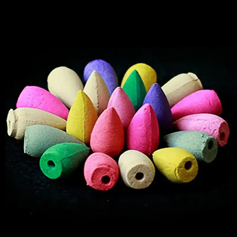 Backflow Incense Cones – Mixed Natural Scents for Waterfall Burners, Yoga & Aromatherapy Gift