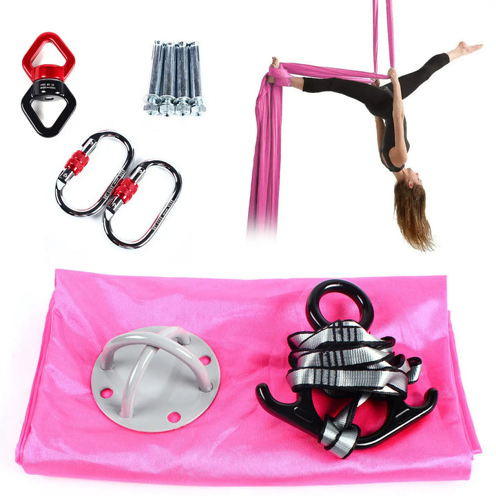 Aerial Silks Yoga Swing Kit Anti-gravity Fitness Strength Training 2.8m TOP