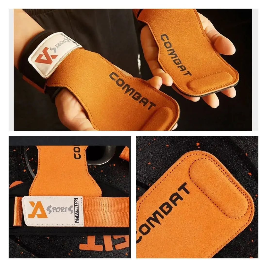 Professional Cowhide Gym Gloves & Lifting Pads – 1 Pair