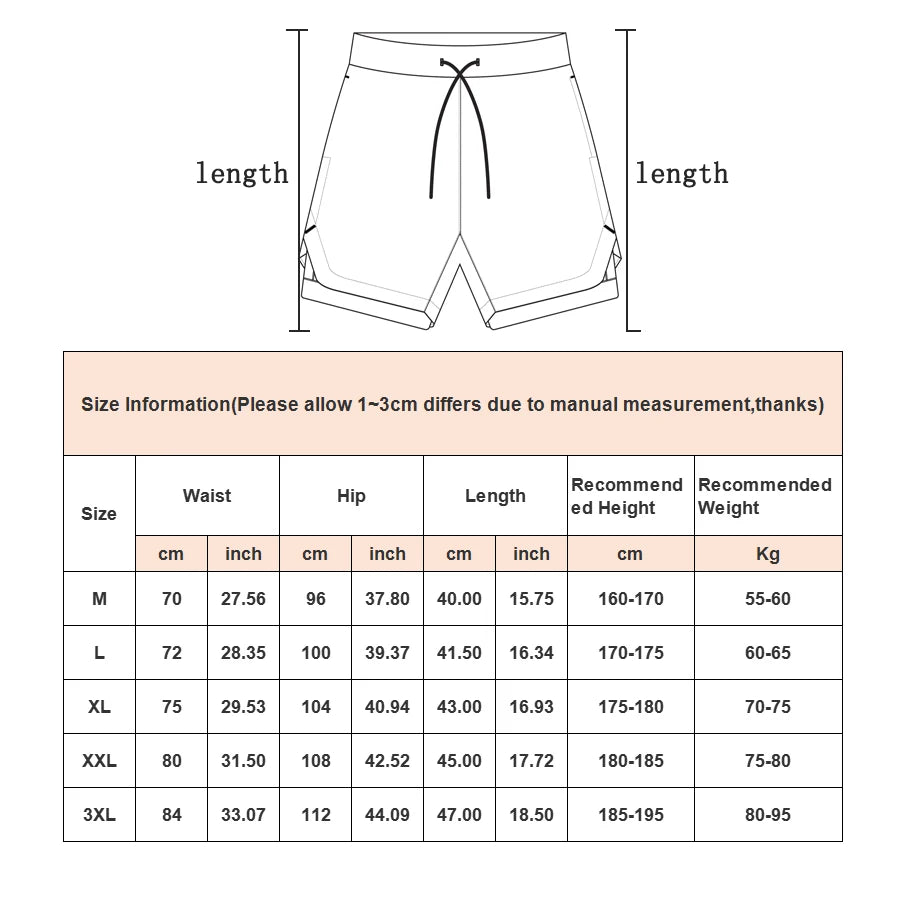 Men’s Camo 2-in-1 Running & Gym Shorts – Quick-Dry
