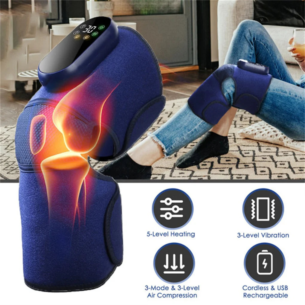 Cordless Heated Knee Massager with Vibration & Compression