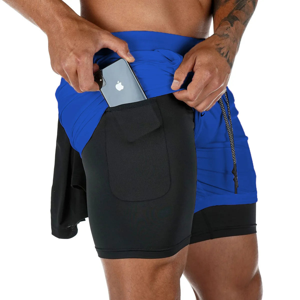 Men’s Camo 2-in-1 Running & Gym Shorts – Quick-Dry