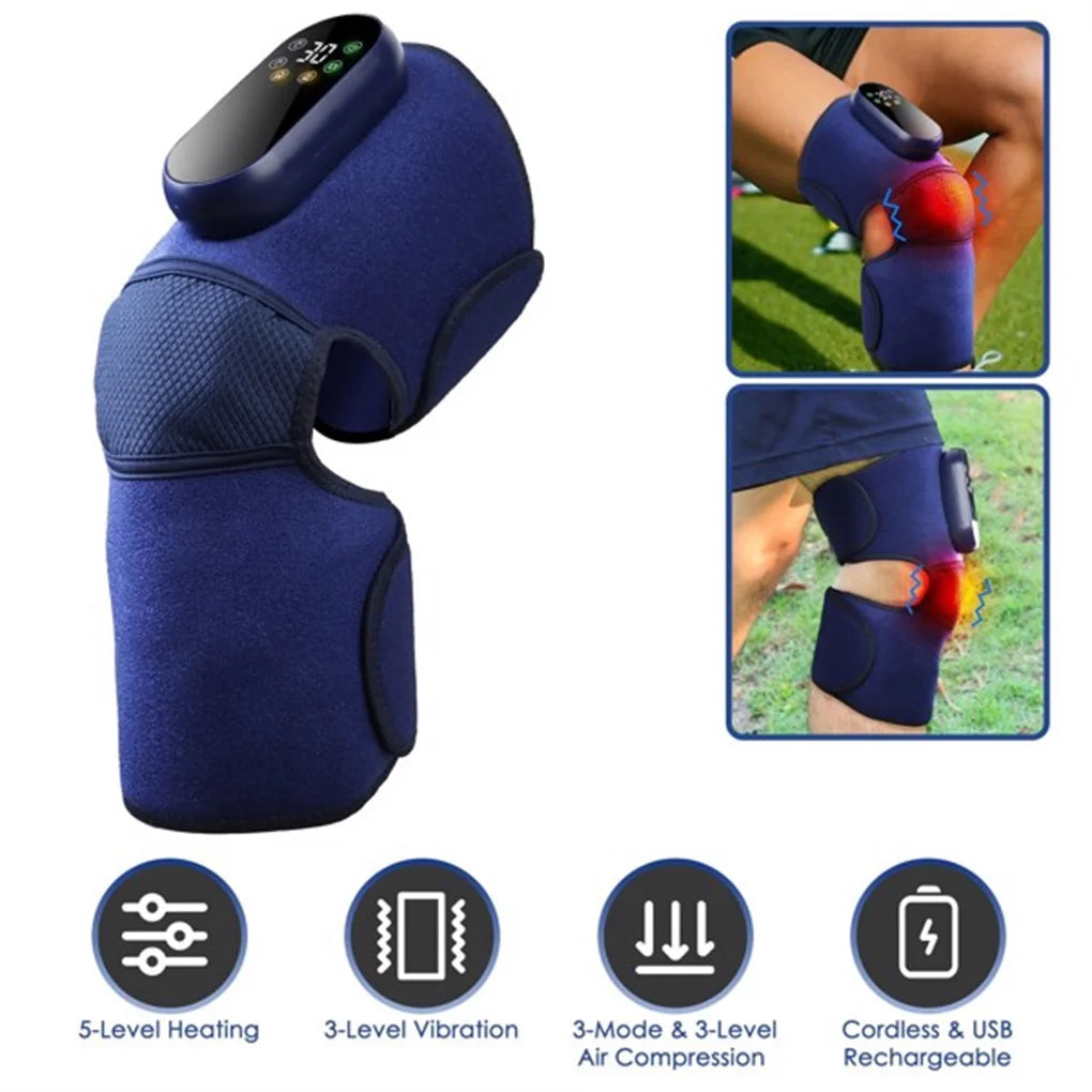 Cordless Heated Knee Massager with Vibration & Compression