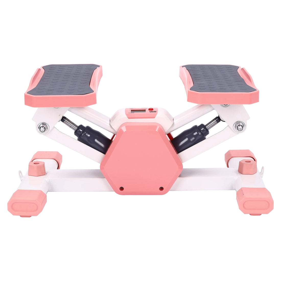 Step Fitness Machine with LCD Screen, Dual Resistance Bands for Full Body Workout, Smooth Hydraulic System, Compact Design for