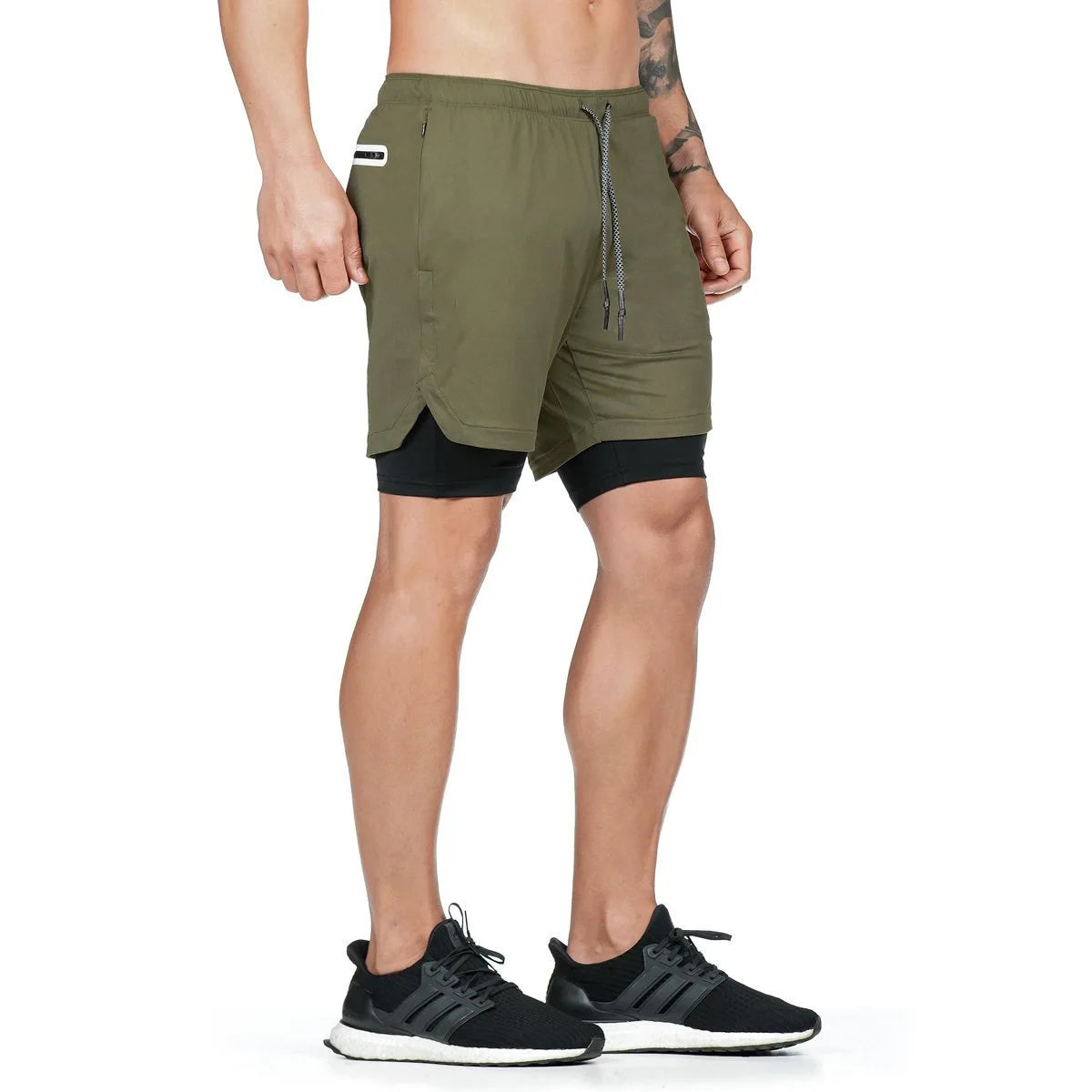 Men’s Camo 2-in-1 Running & Gym Shorts – Quick-Dry