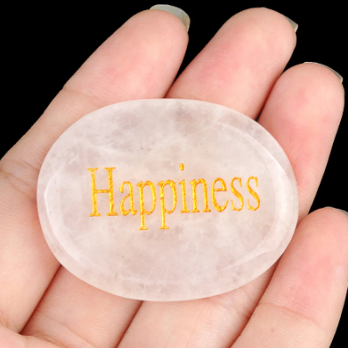 Quartz Thumb Worry Stone – Healing Crystal Oval for Chakra Energy & Meditation