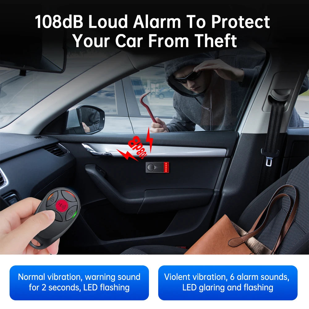 Elecpow Wireless Car & Motorcycle Vibration Alarm – 108dB Anti-Theft