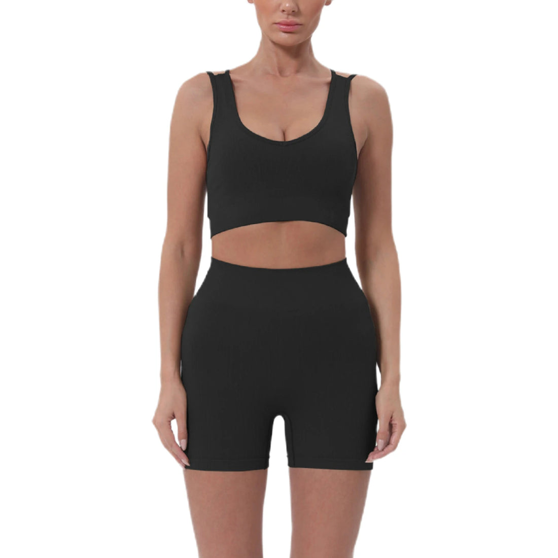 Women’s Summer 2-Piece Crop Top & High-Waist Shorts Set