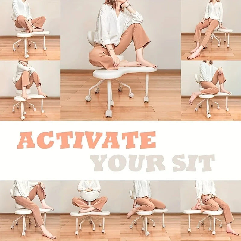 Meditation & Cross-Leg Desk Chair with Lumbar Support