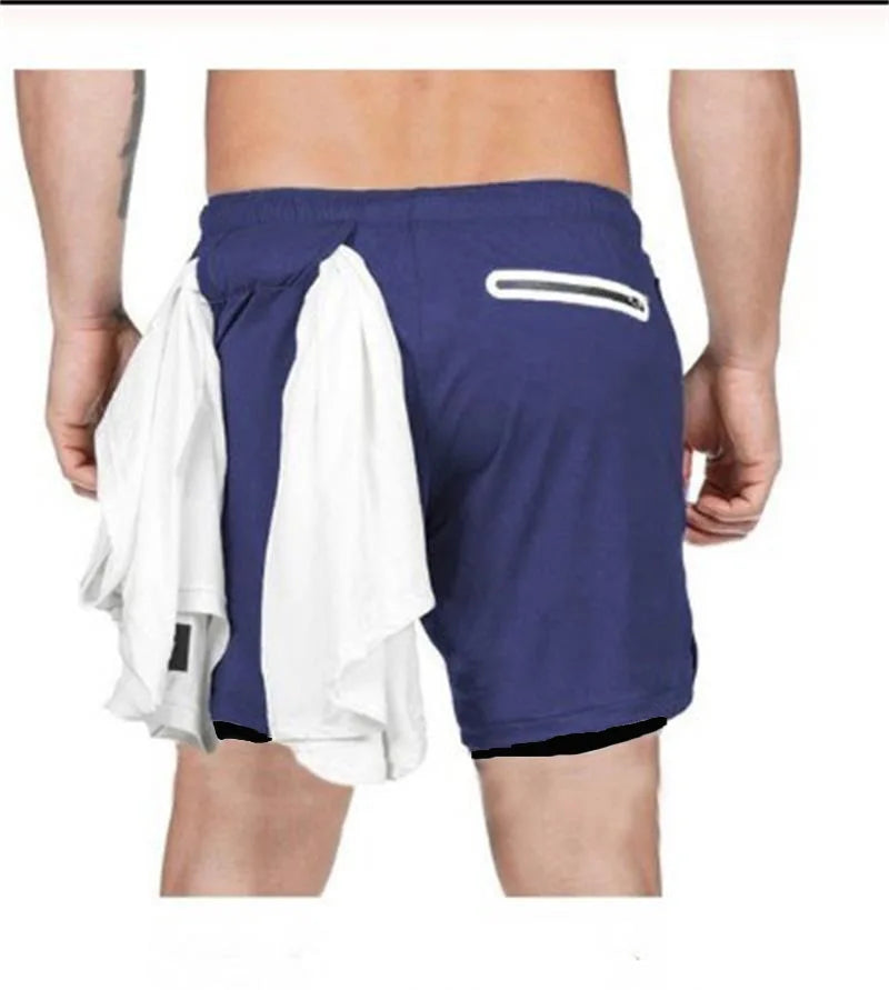 Men’s Camo 2-in-1 Running & Gym Shorts – Quick-Dry