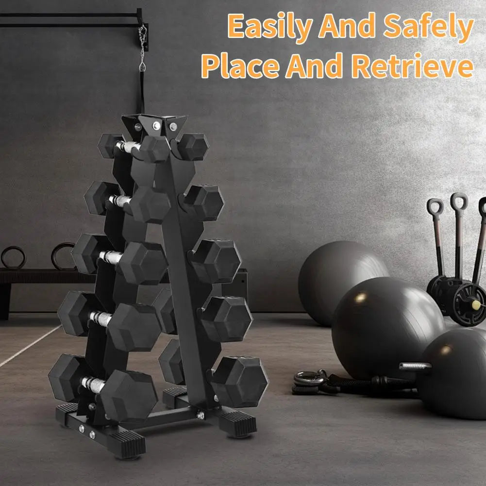 5-Tier Dumbbell Rack – Home Gym Storage & Weight Holder