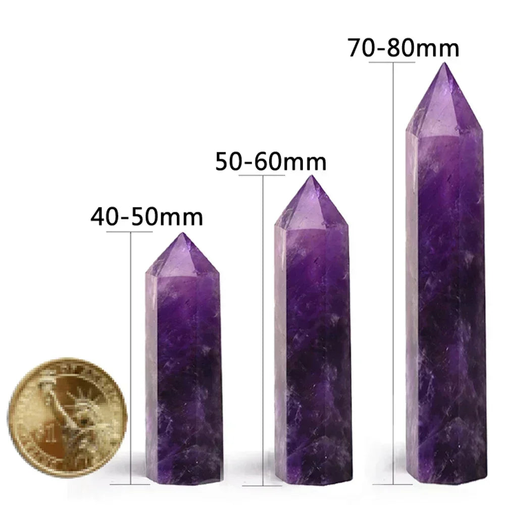Natural Crystal Point Wand – Rose Quartz & Amethyst Healing Stones for Witchcraft, Decoration & Meditation