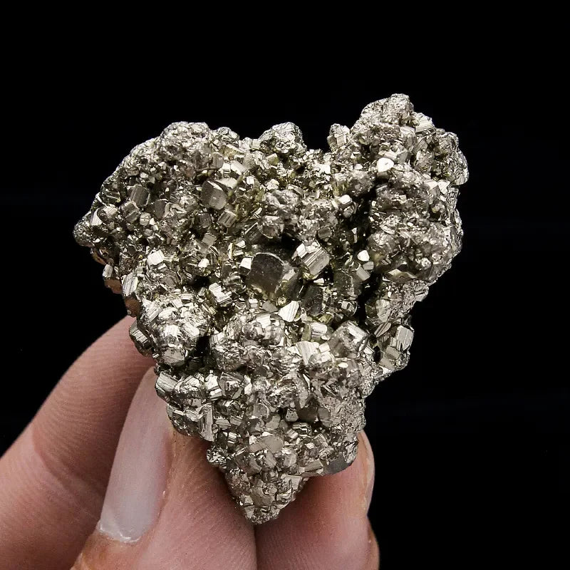Natural Peru Pyrite Stone – Crystal Mineral Specimen Cube Cluster for Energy & Decoration