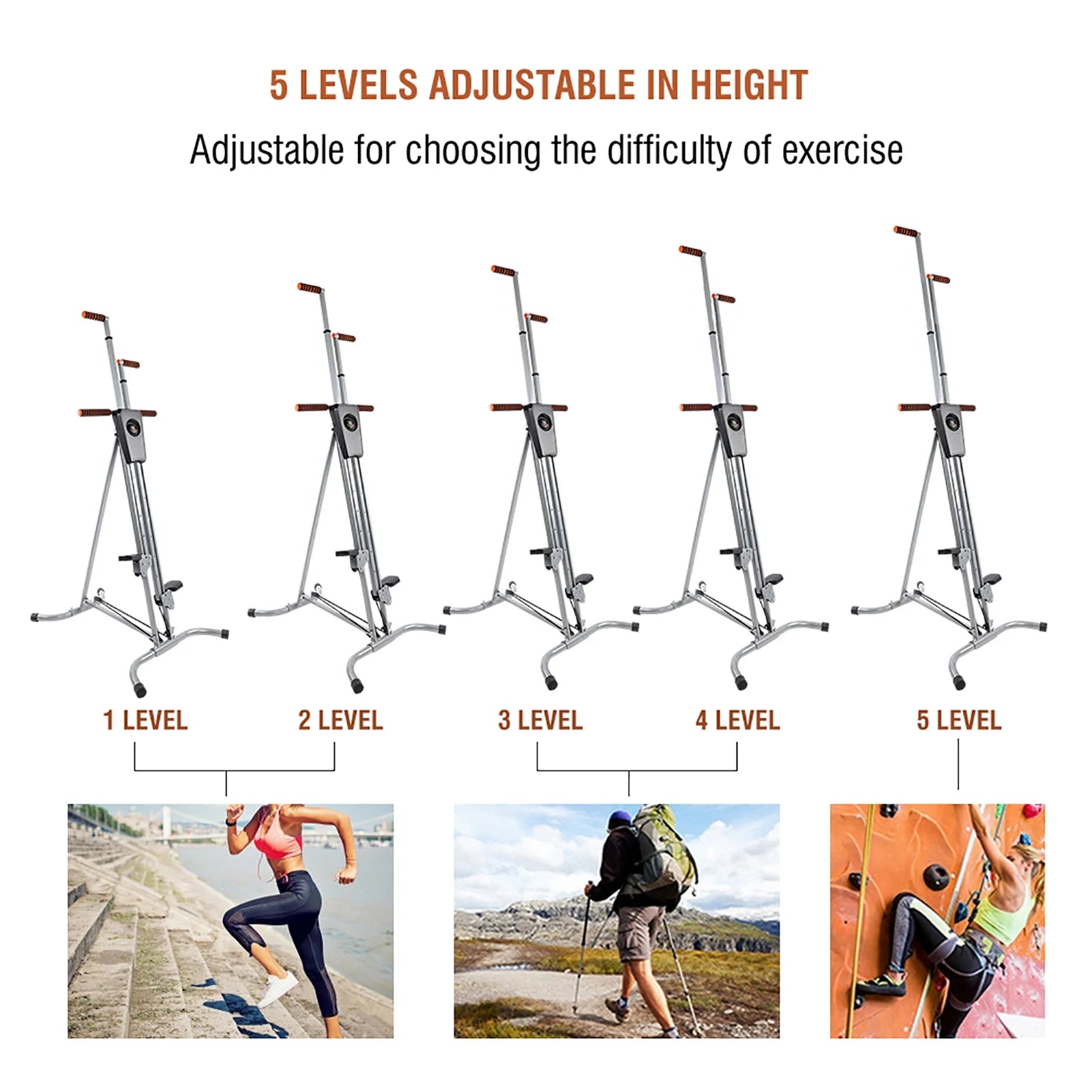 Heavy-Duty Steel Frame Vertical Climber – Home Cardio Stepper