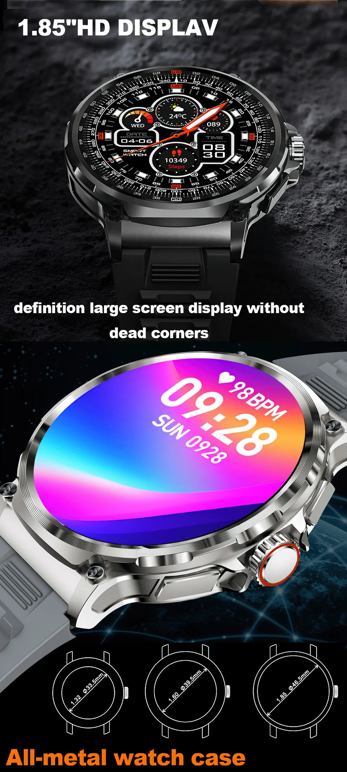1.85” Ultra HD Smart Watch – GPS, Bluetooth Call, Fitness Tracker