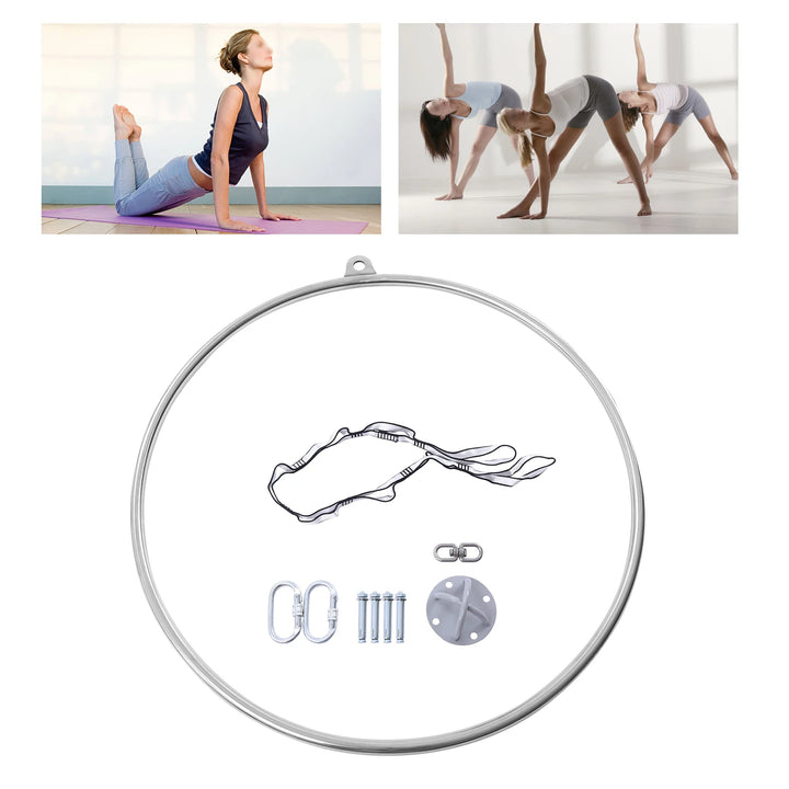 90cm Professional Aerial Hoop Dancing Circus Ring Set Single Point Circus Aerial Equipment Yoga Hoop