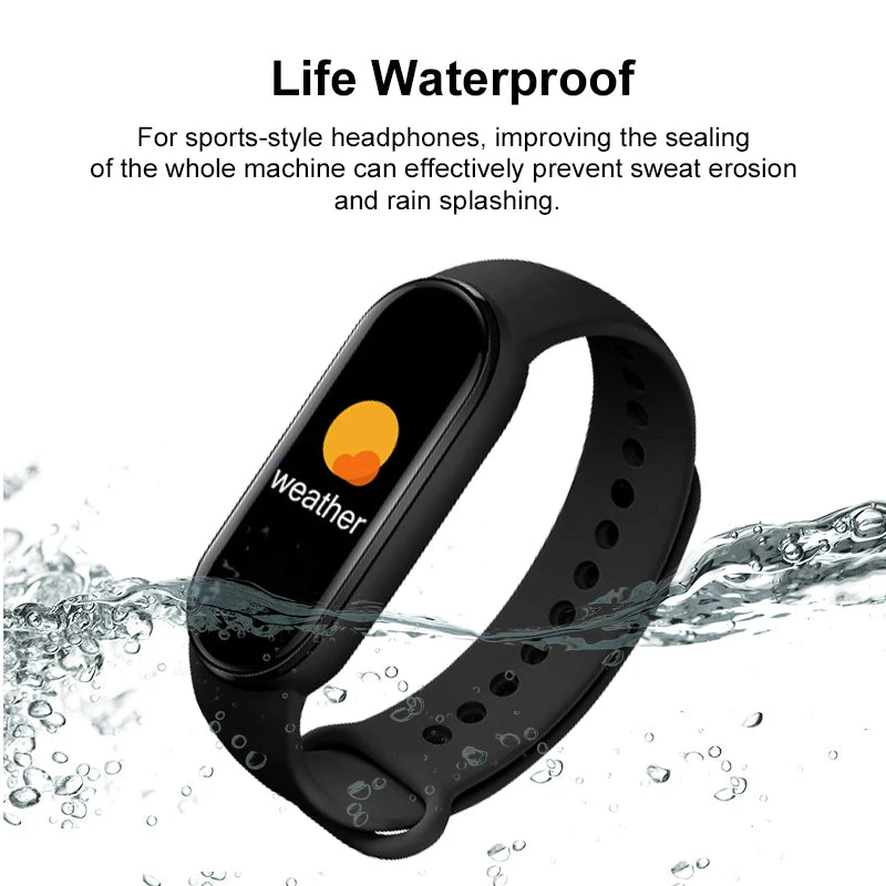 M6 Smart Watch – Fitness Bracelet with Heart & BP Monitor, Waterproof