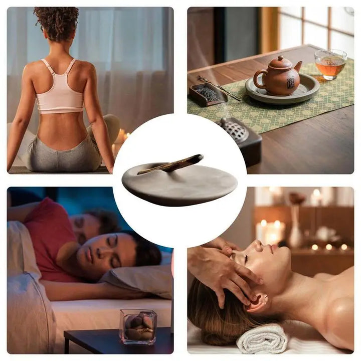 Smudge Bowl Ceramic Incense Tray Creative Design Incense Stick Base Relaxation Meditation Tray for Burning Wooden Fragrances