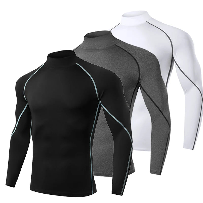 Men’s Quick-Dry Compression Long Sleeve Sports Shirt – Gym & Running