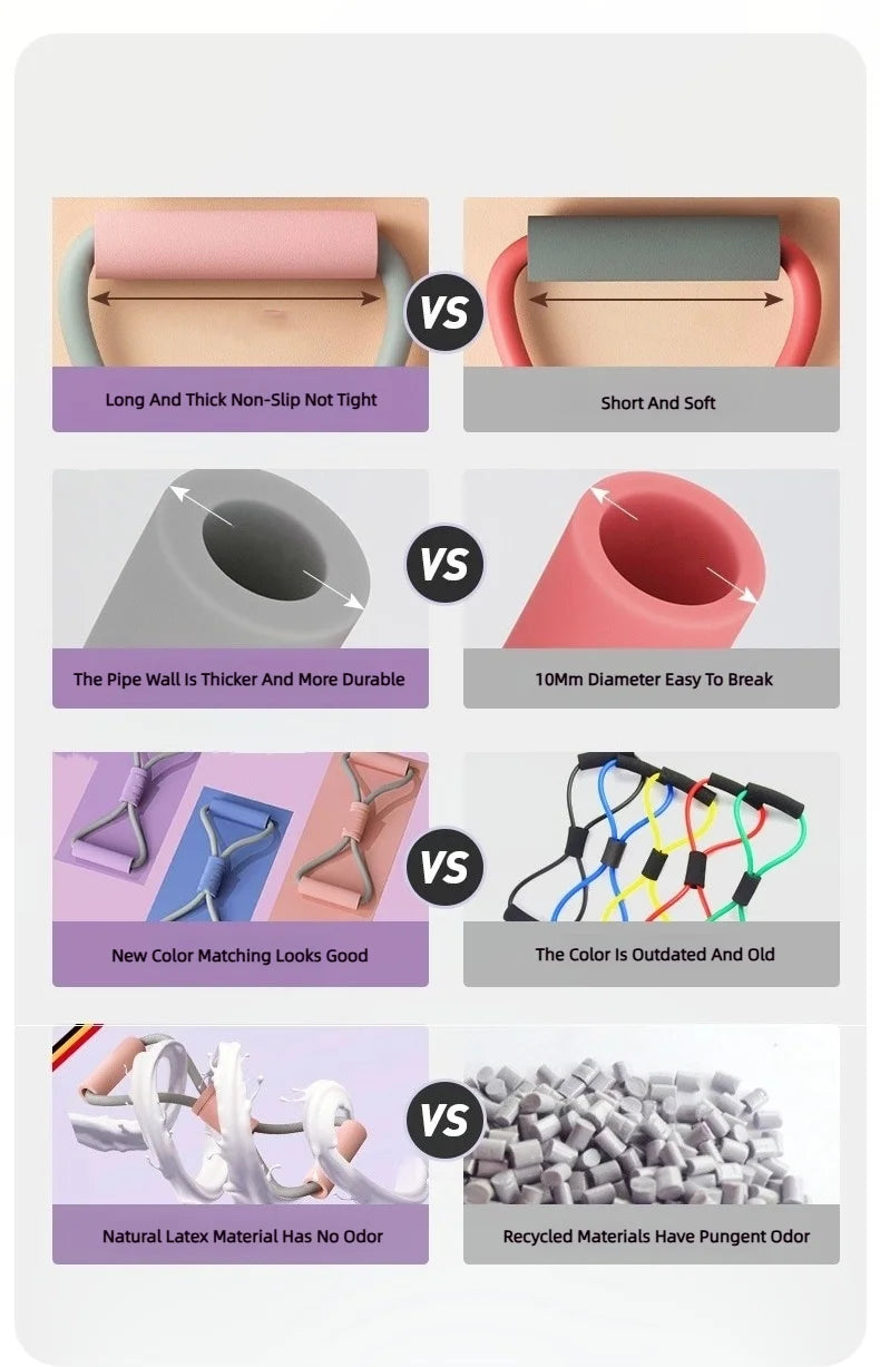 8-Tube Tensioner Yoga Band – Multi-Function Exercise Resistance Band